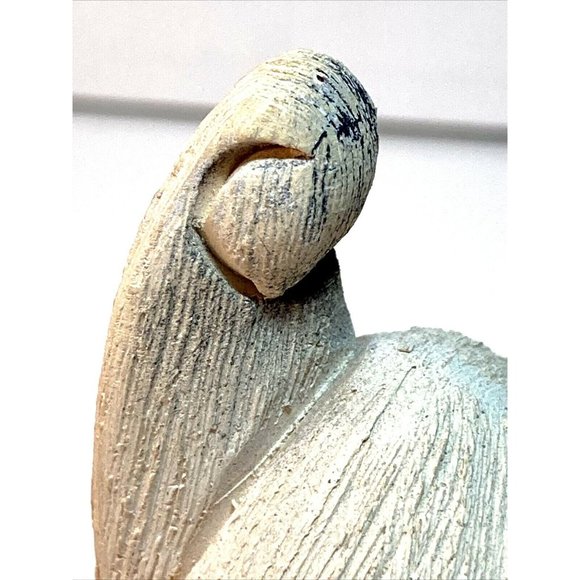 Artesian Rinconada Ambre White Grey Crouching Cat Figurine Uruguay - Picture 9 of 12